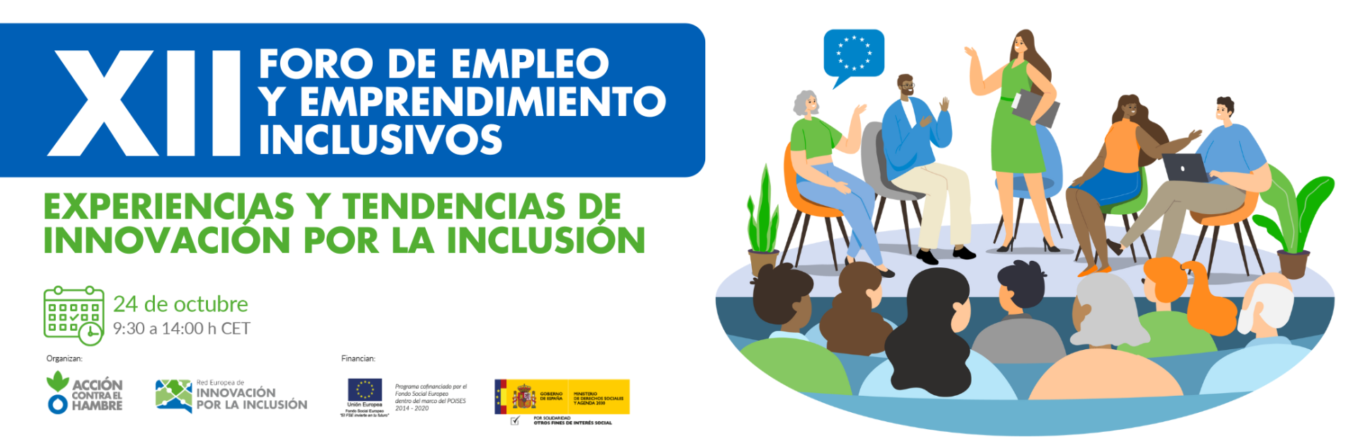 BannerAgenda XII Foro Empleo Emprendimiento Inclusivo - Red Europea - Acción contra el Hambre