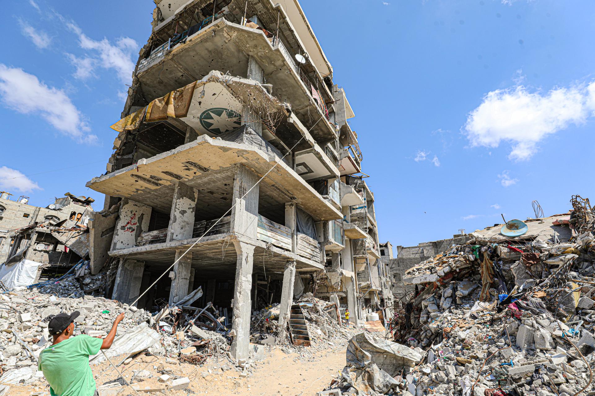 edificios destrozados en el norte de Gaza