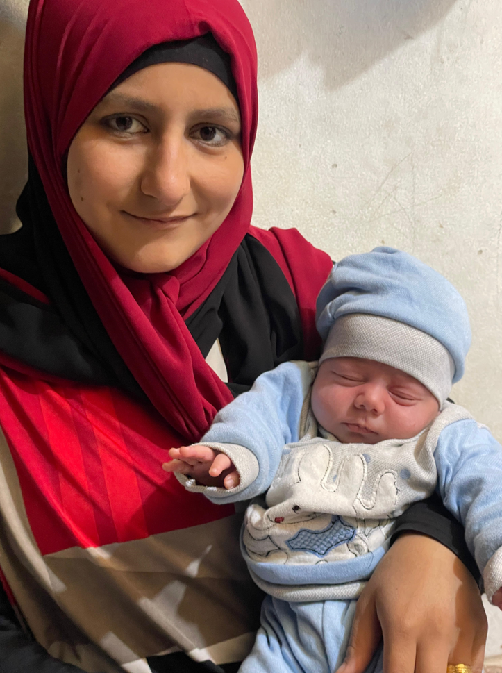 25-year-old Amina Muhammad Ali at her home in Akbieh, Lebanon, pregnant, and suffering from moderate acute malnutrition.