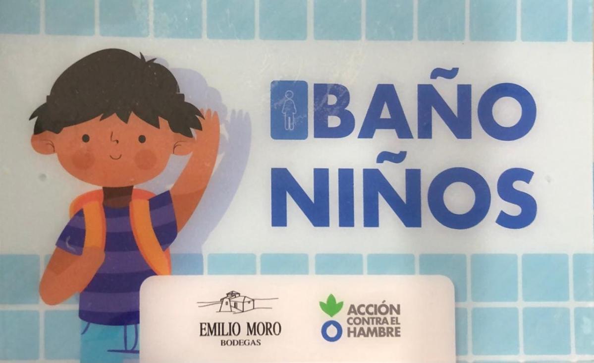 Cartel del baño de niños