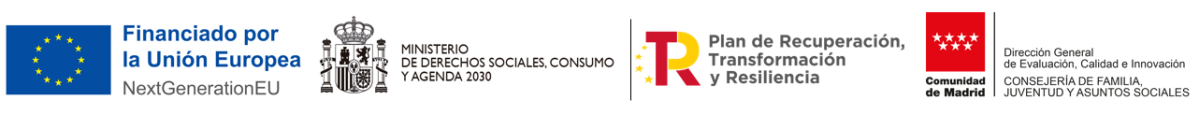 Material desarrollado en el marco del Programa Piloto de innovación social para la empleabilidad y la seguridad alimentaria en la Comunidad de Madrid, financiado por la Comunidad de Madrid con cargo al Plan de Recuperación, Transformación y Resiliencia – Financiado por la Unión Europea – NextGenerationEU