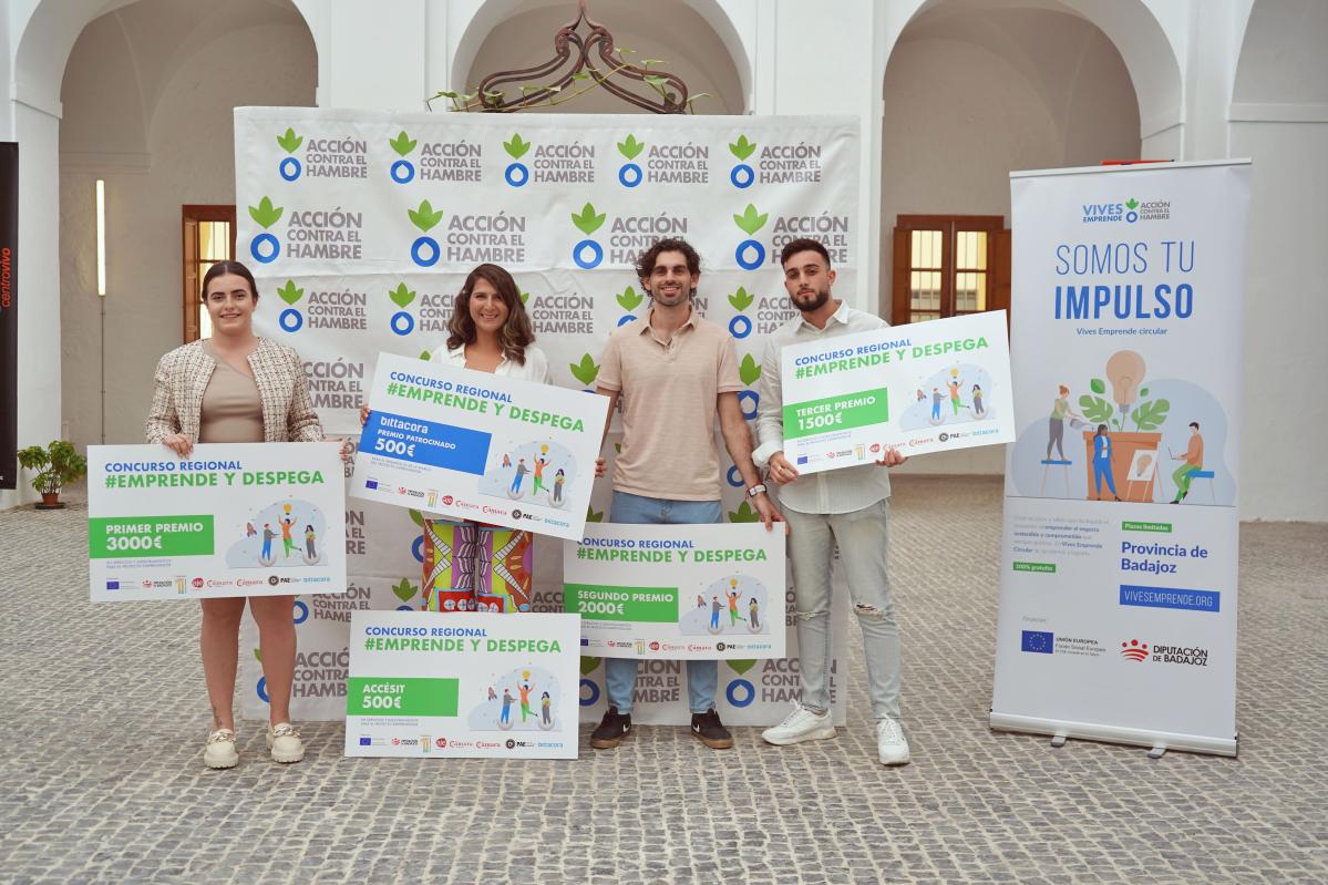 Participantes ganadores del concurso Emprende Despega Extremadura - Acción contra el Hambre