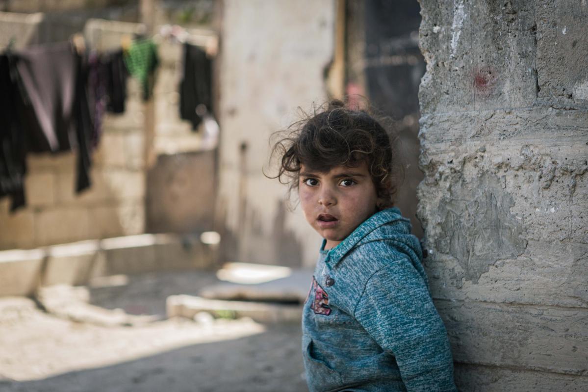 una niña refugiada siria en el sur del Líbano