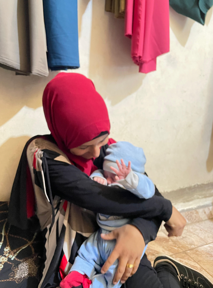 25-year-old Amina Muhammad Ali at her home in Akbieh, Lebanon, pregnant, and suffering from moderate acute malnutrition.