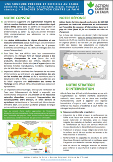 acf   reponse regionale soudure sahel
