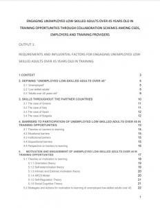 engaging unemployed low skilled adults over 45 years old in training opportunities