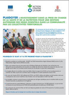 plaidoyer investissement dans la prise en charge de la sante et de la nutrition pour une gestion autonome des soins essentiels dans la communaute par les collectivites territoriales