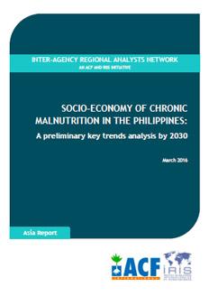 Socio-economy of Chronic Malnutrition in the Philippines: A preliminary key trends analysis by 2030
